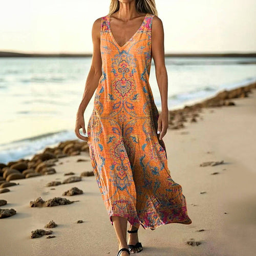 Caisa™- Naisten vintage maxi mekko