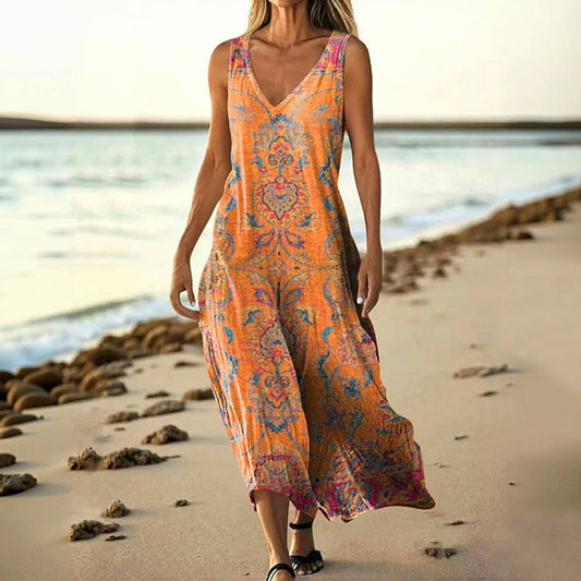 Caisa™- Naisten vintage maxi mekko
