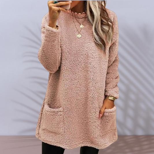 Nicole™- Pitkä fleece-neulepusero