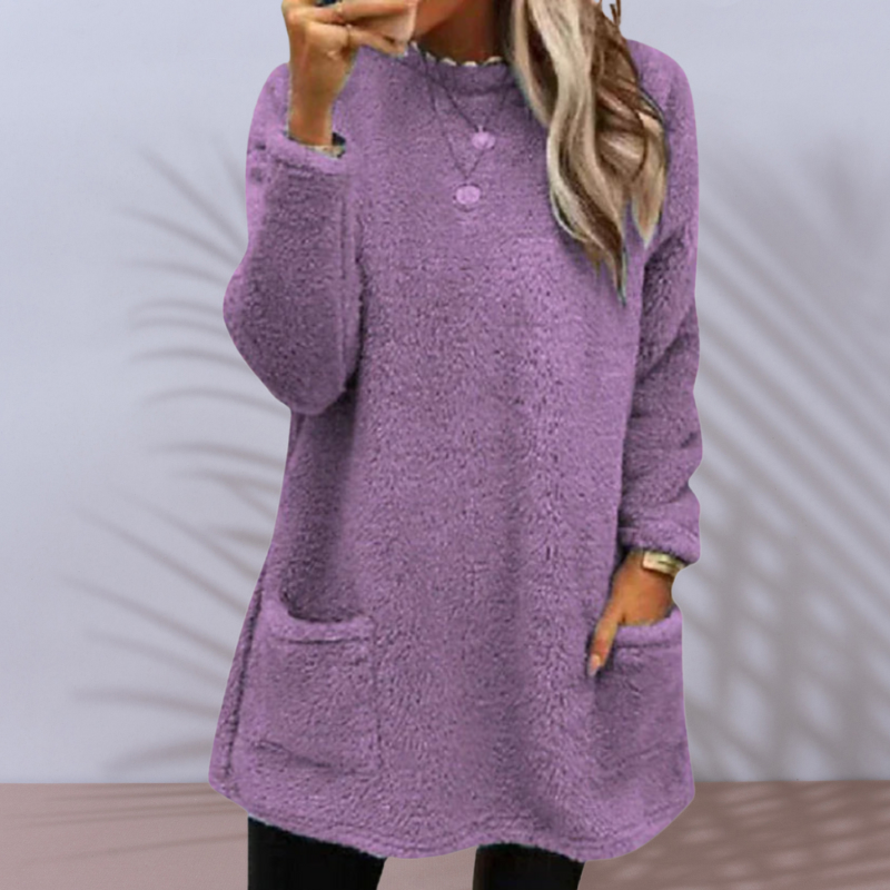 Nicole™- Pitkä fleece-neulepusero