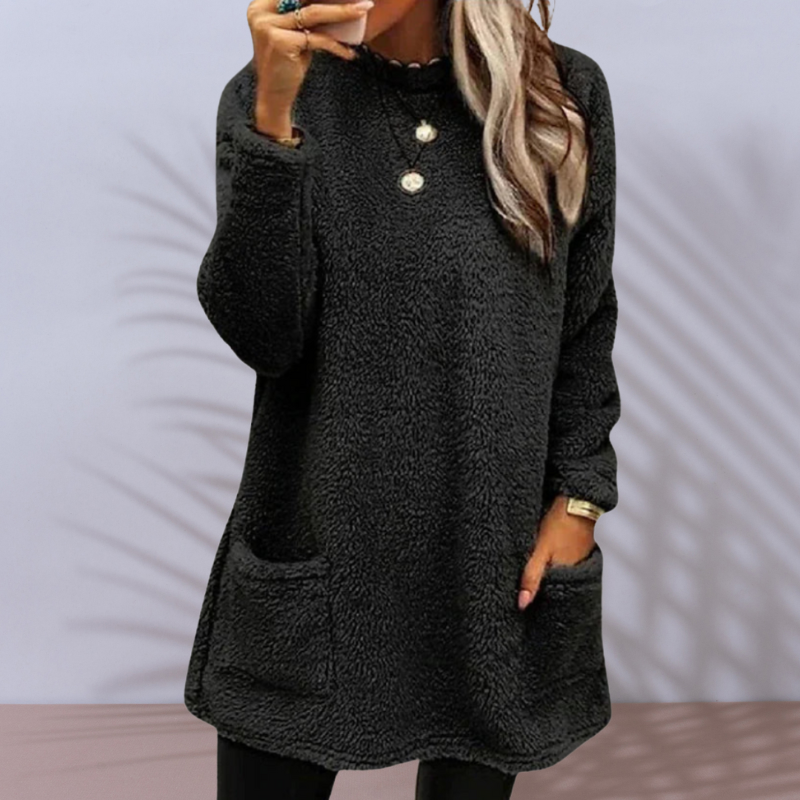 Nicole™- Pitkä fleece-neulepusero