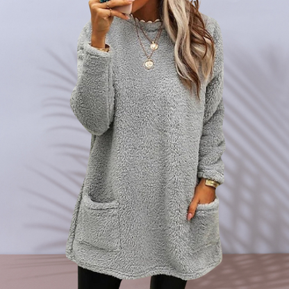 Nicole™- Pitkä fleece-neulepusero