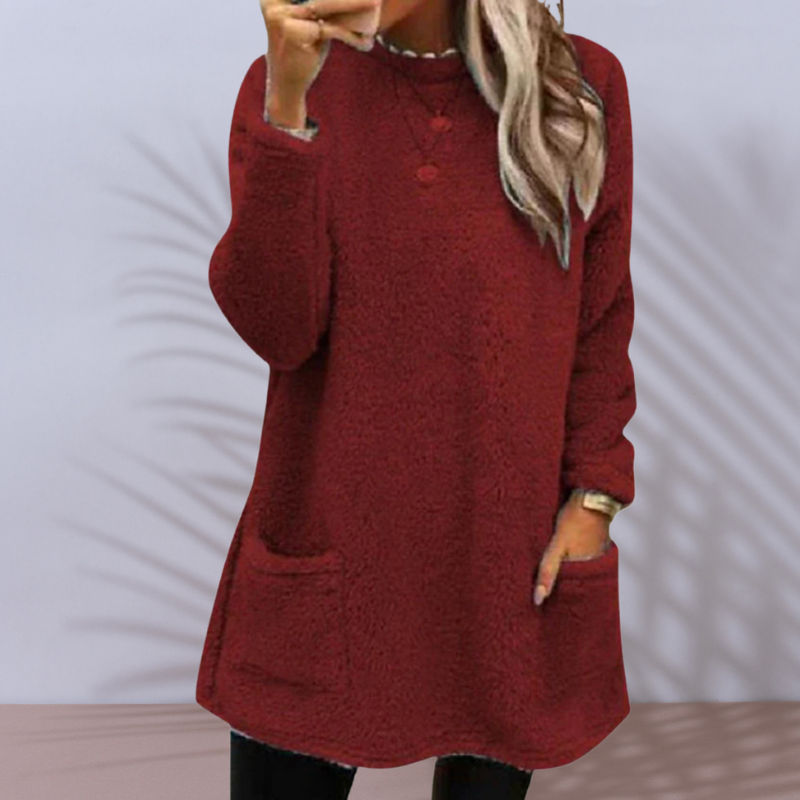 Nicole™- Pitkä fleece-neulepusero