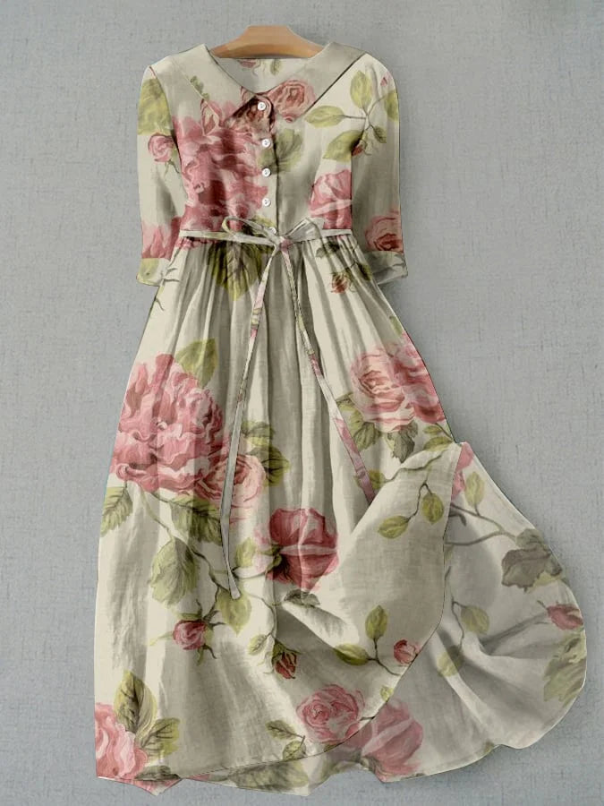 Kayla™-Vintage kukka tulostaa mekko