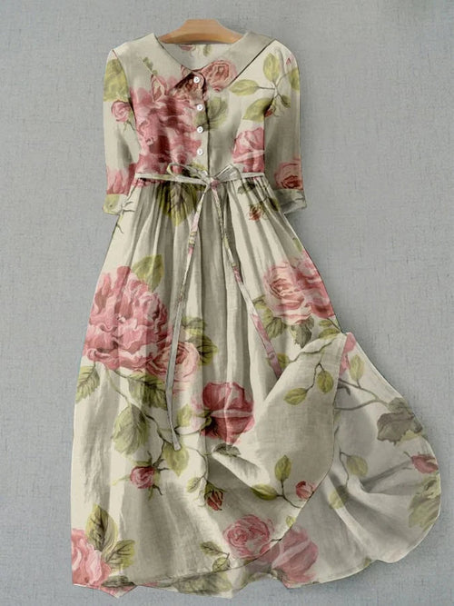 Kayla™-Vintage kukka tulostaa mekko