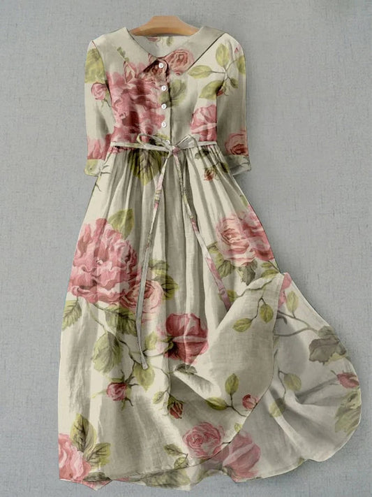 Kayla™-Vintage kukka tulostaa mekko