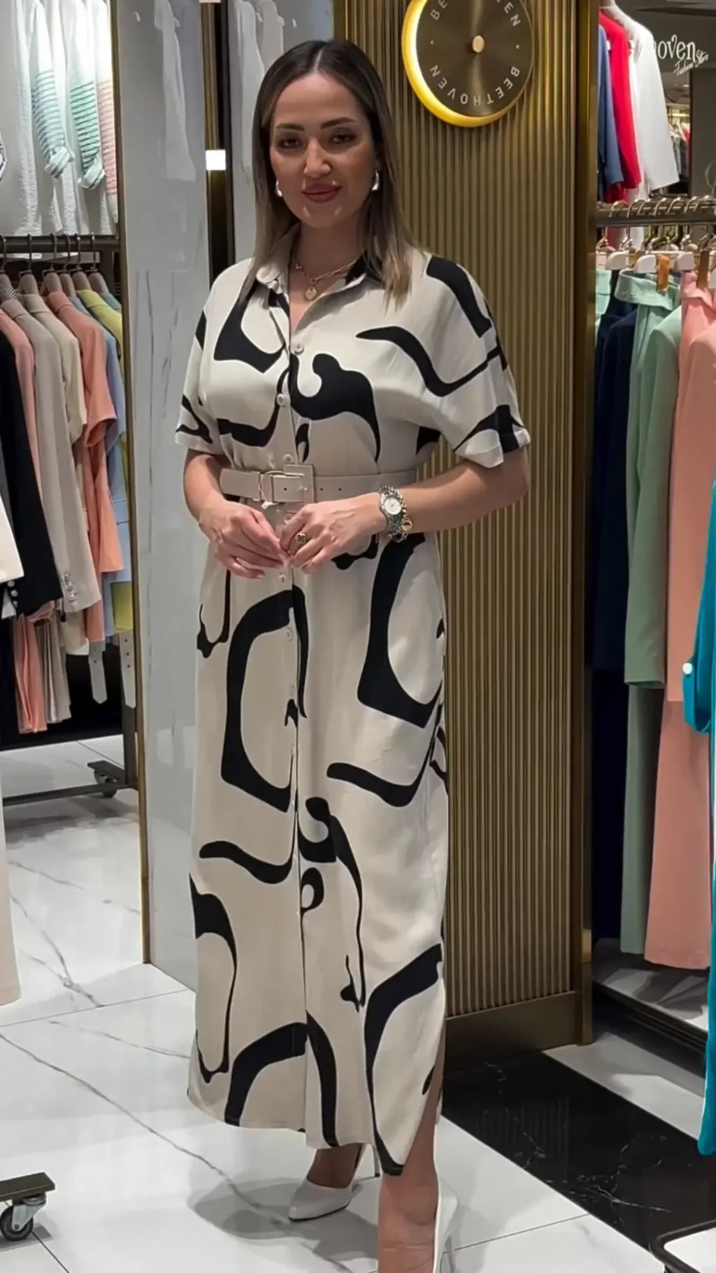 Amelia™ - Kuvioitu paita mekko