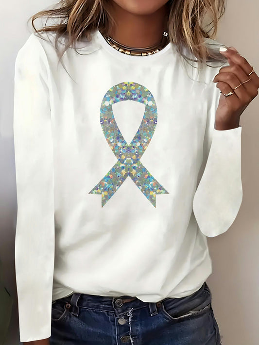 Glitter Ribbon -collegepaita | Yhdessä diabetesta vastaan